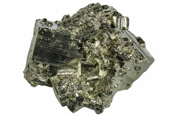 Shiny, Cubic Pyrite Crystal Cluster - Peru #173259
